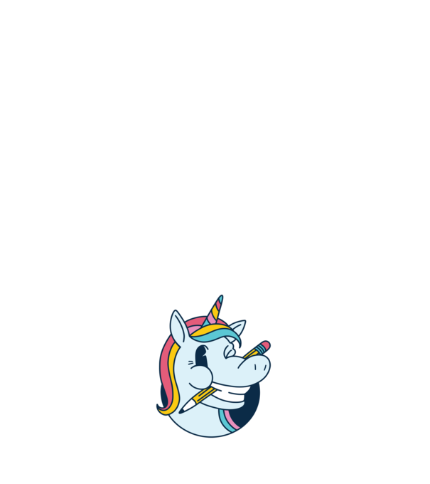 Elev Unicorn drăguț model negru pe tricou
