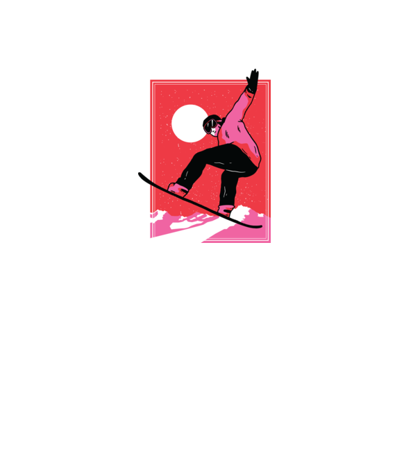 Snowboard poster model mov pe tricou