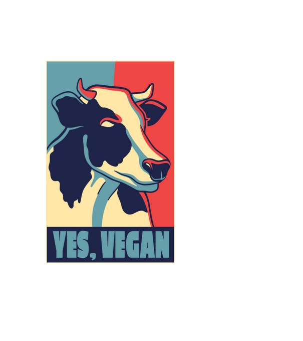 Yes, Vegan model albastru închis pe tricou