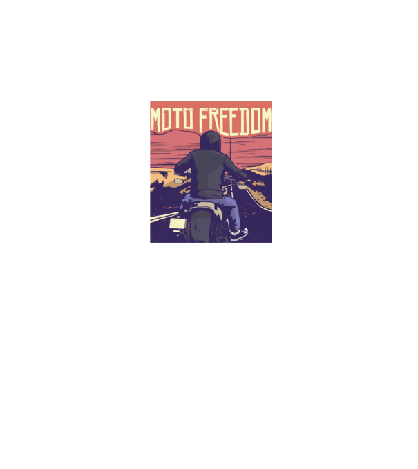 Libertate Motociclist model negru pe tricou