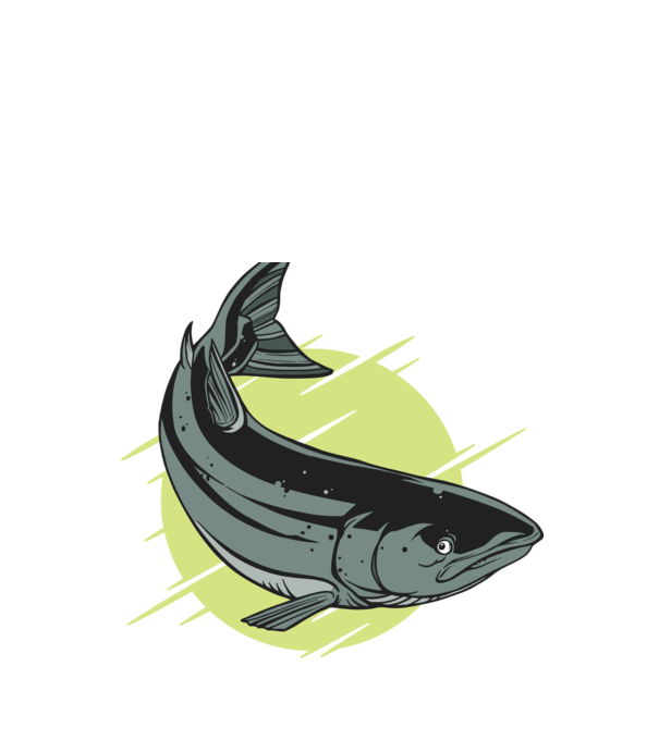 Atlantic Salmon - Somon de Marea Baltică model negru pe tricou