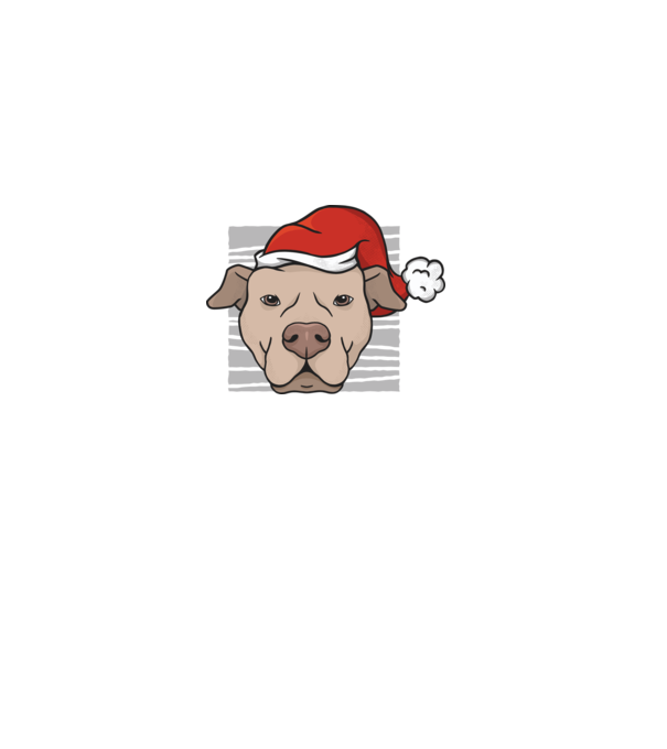 Pitbull de Crăciun model albastru închis pe tricou