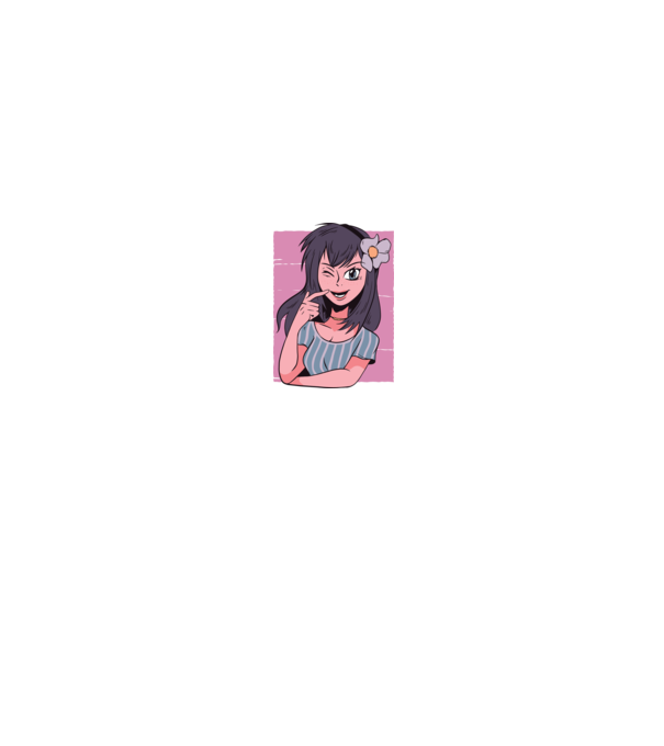 Fată Anime model negru pe tricou
