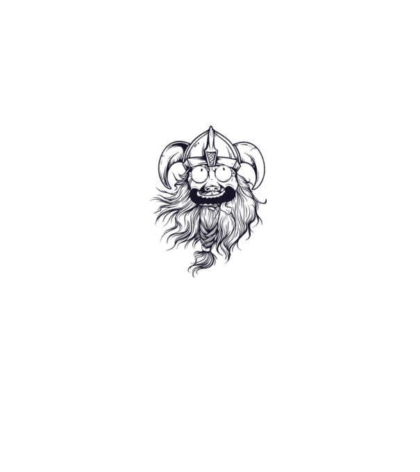Viking model alb pe tricou