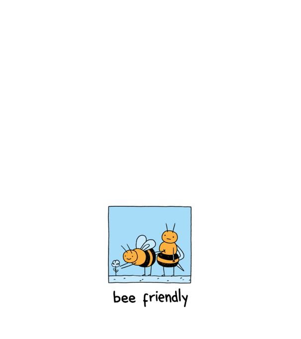 Bee friendly model negru pe tricou