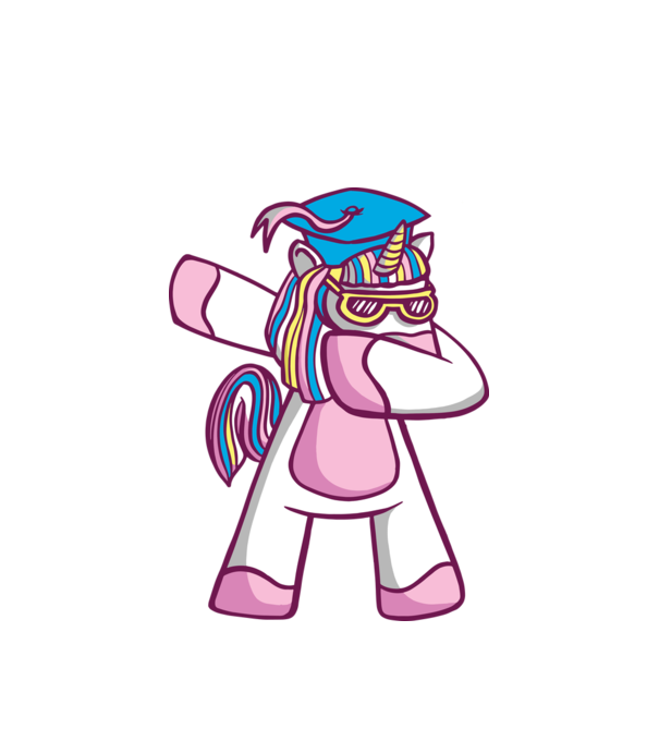 Unicorn Absolvent DAB model alb pe tricou