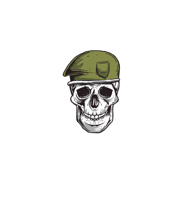 Craniu Soldat model negru pe tricou