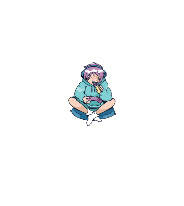 Anime Gamer Fată cu ciocolată model negru pe tricou