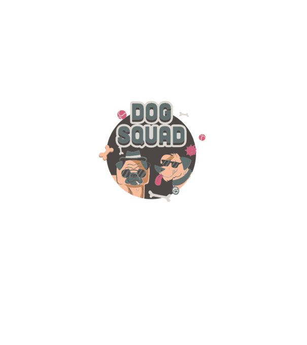 Dog squad model alb pe tricou