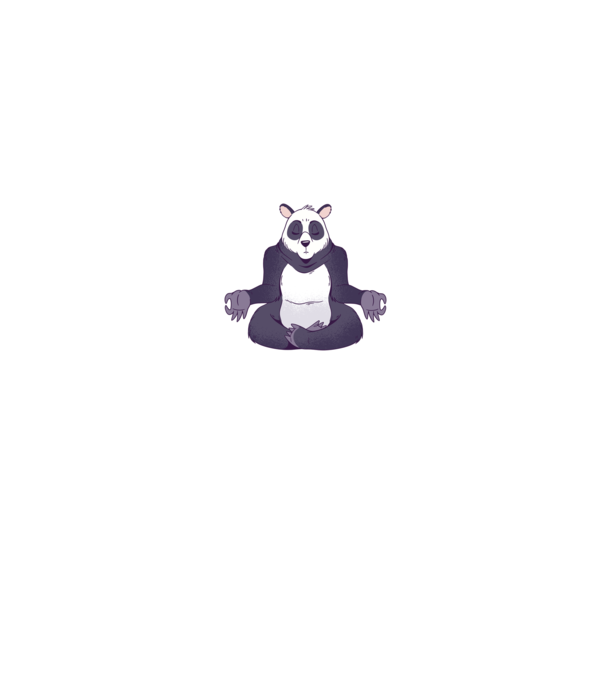 Panda Meditație model gri pe tricou
