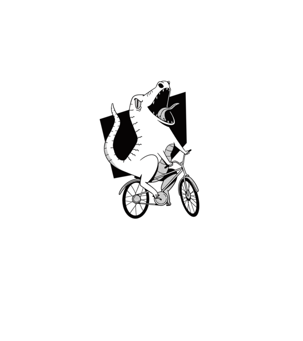 Dinozaur cu bicicletă model albastru închis pe tricou