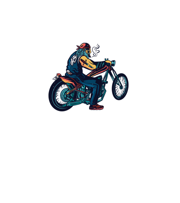 Motociclist Chopper model alb pe tricou