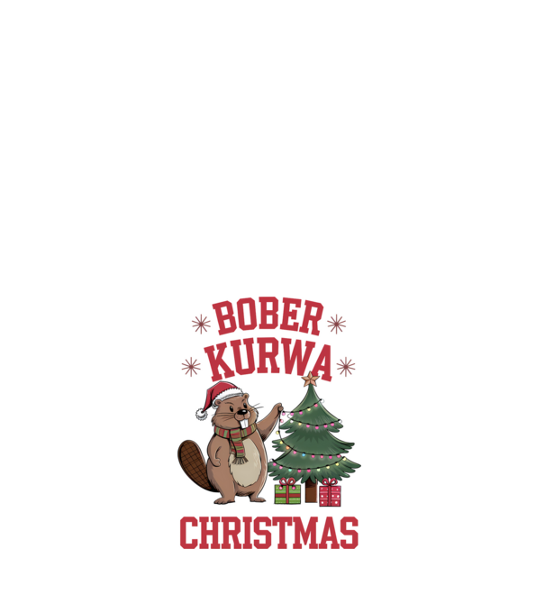Bober Kurwa Christmas 3 model alb pe tricou