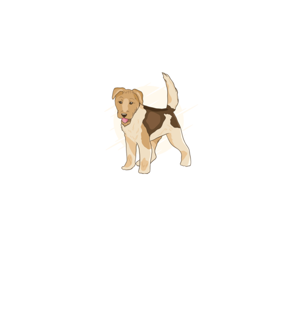 Fox Terrier model albastru închis pe tricou
