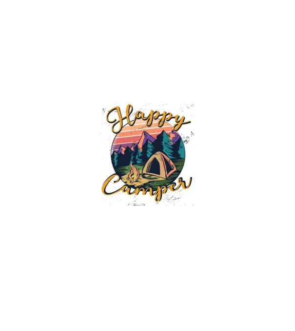 Happy Camper tricou camping model alb/roșu pe tricou