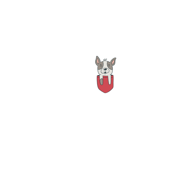 Buzunar pentru Bulldog francez drăguț model gri pe tricou