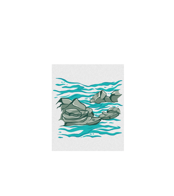 Oceanul cu Stânci model turcoaz pe tricou