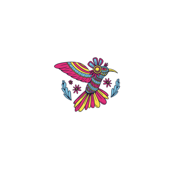 Mandala Colibri model negru pe tricou