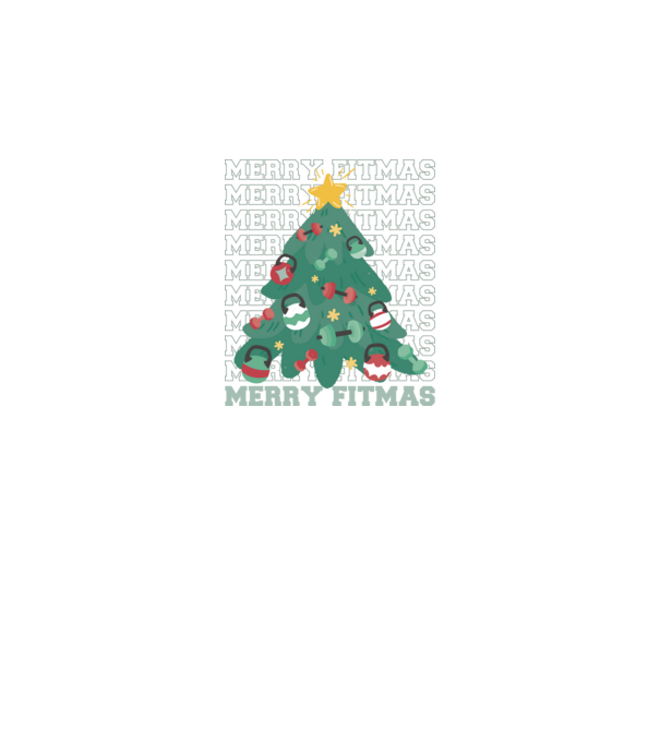 Merry Fitmas Fitmas Pom de Crăciun Fitness model negru pe tricou