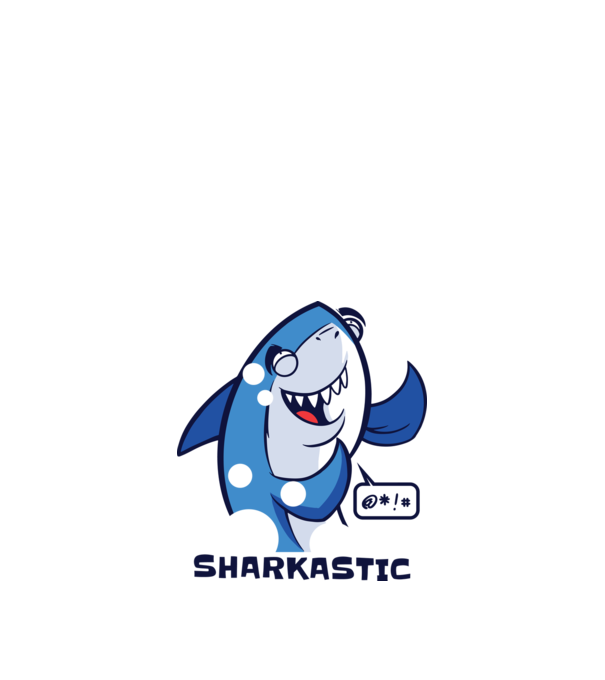 Sharkastic - Rechinul sarcastic model nisipiu pe tricou