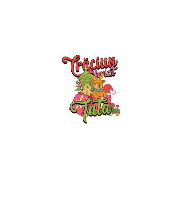 CRĂCIUN FERICIT TATĂ model negru pe tricou