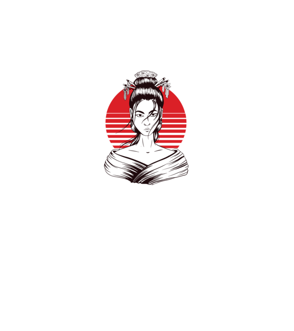 Geisha japoneză model alb pe tricou