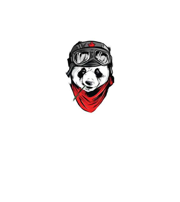 Panda Gerilla model negru pe tricou