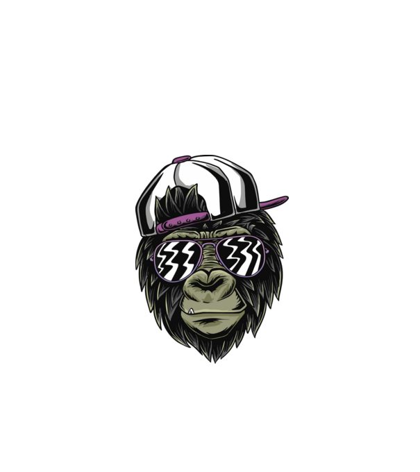 Cool Monkey model verde de măr pe tricou