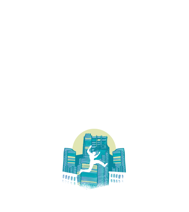 Parkour model alb pe tricou