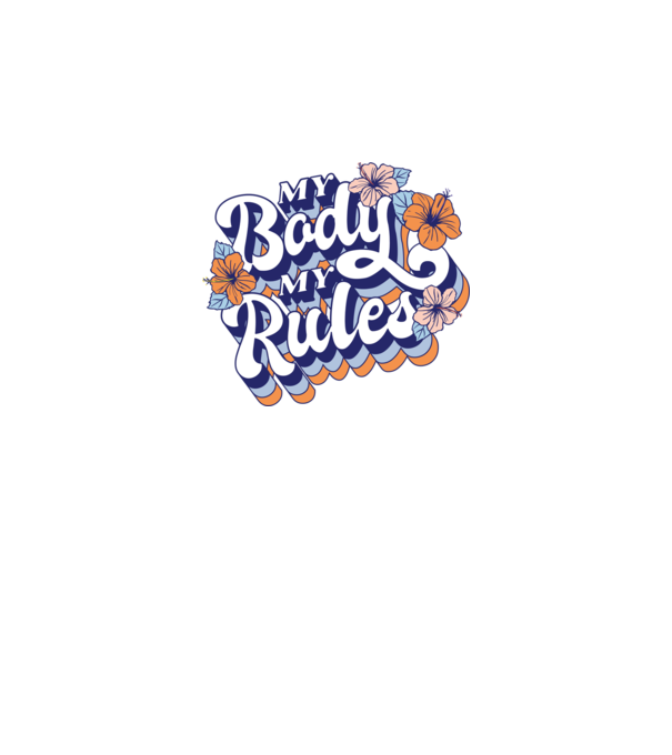 My Body My Rules model alb pe tricou