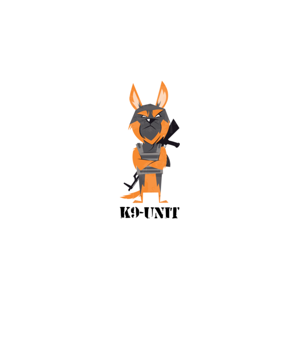 Unitatea K9 - Câine polițist model gri pe tricou