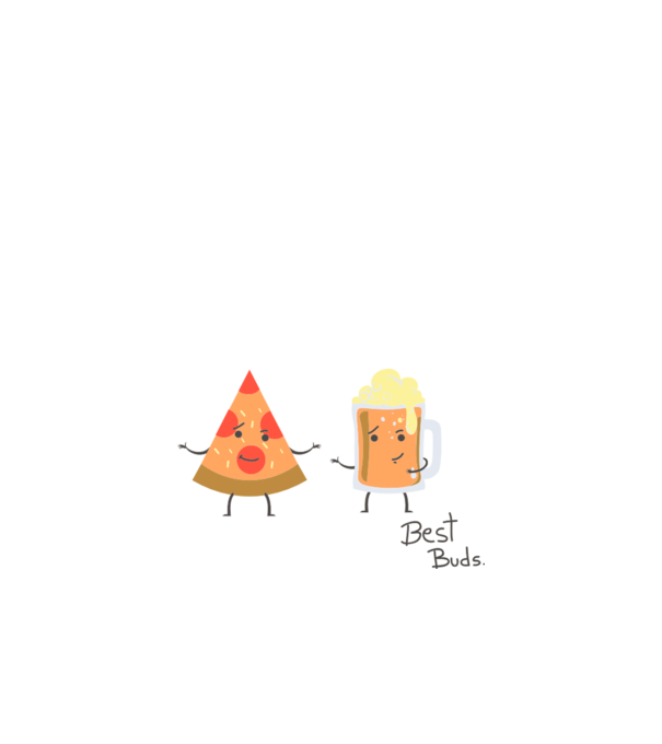 Best Buds - Pizza + Beer model nisipiu pe tricou