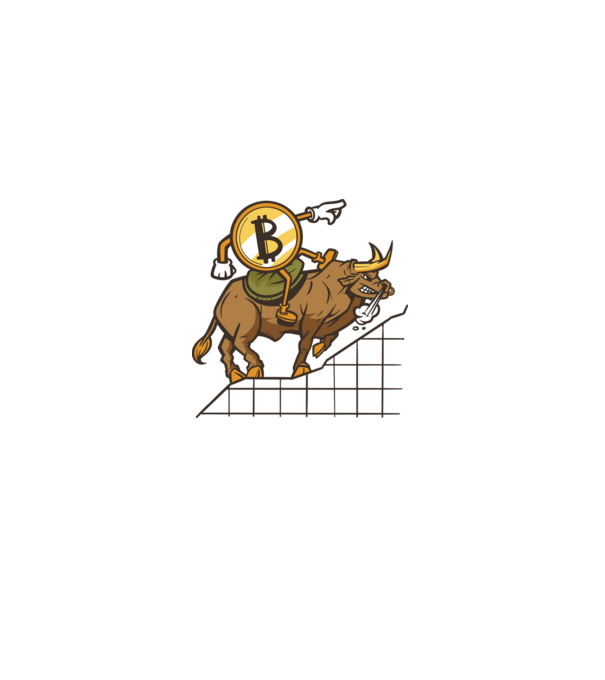 Taur Bitcoin model gri pe tricou
