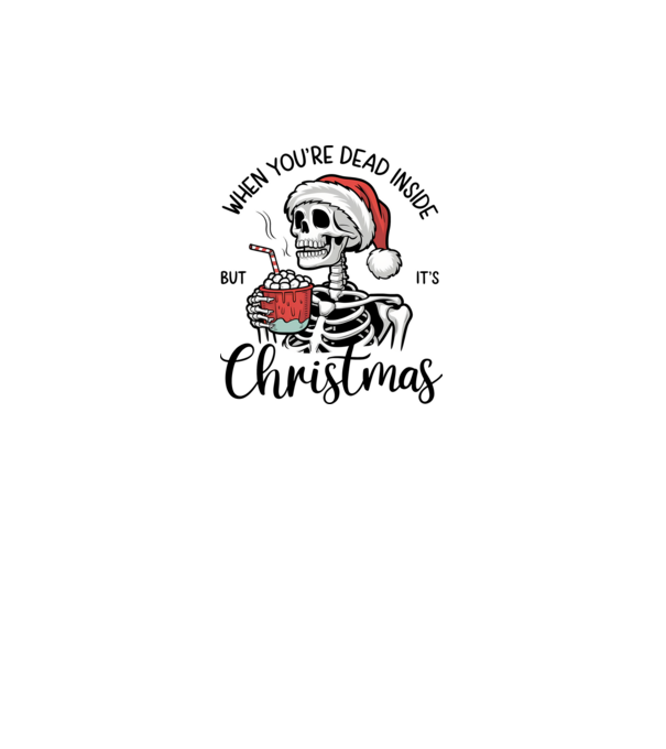 Dead inside, but it's christmas Alb model alb pe tricou