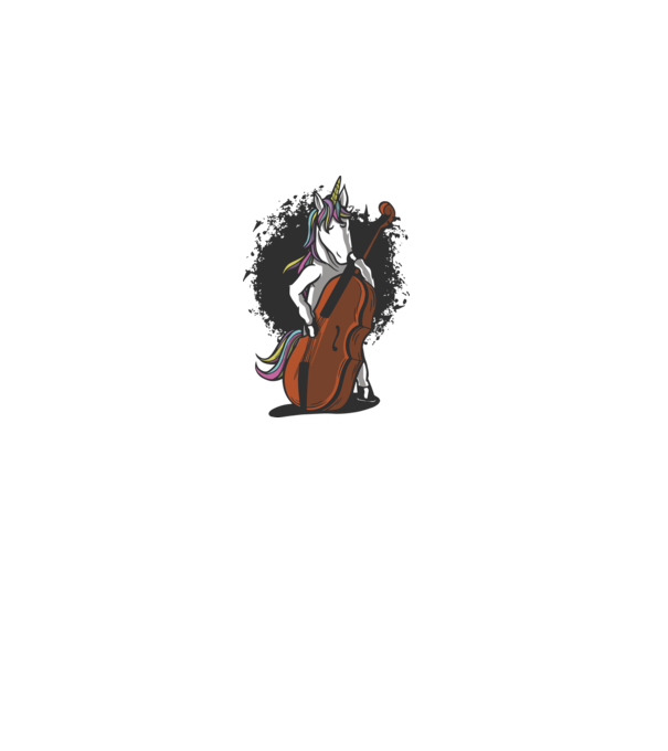 Unicorn cu violoncel model nisipiu pe tricou