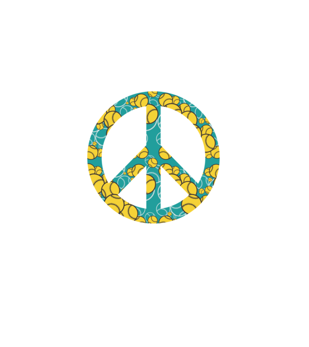 Simbol Baseball Peace model negru pe tricou