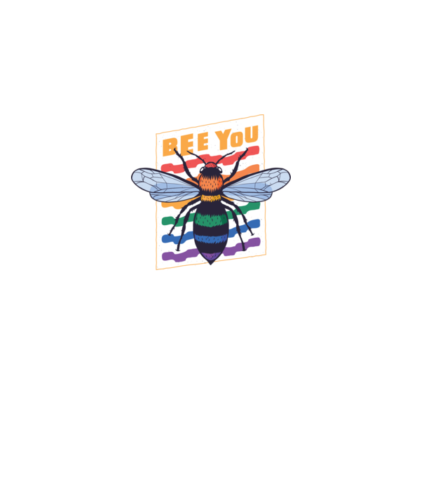 Bee You Pride model negru pe tricou