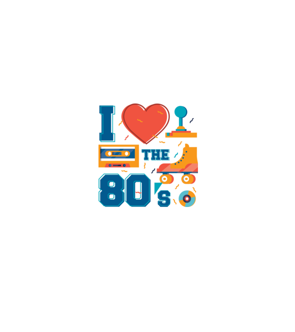 'I love the 80s - Iubesc anii ''80' model alb/roșu pe tricou
