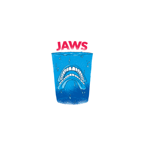 Jaws dinți tricou parodie model negru pe tricou