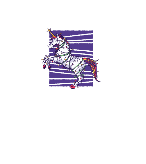 Unicorn pom de Crăciun model alb pe tricou
