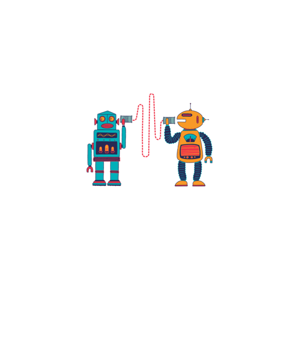 Walkie Talkie Robot model alb pe tricou