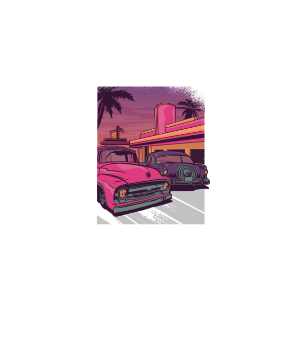 Old school California model mov pe tricou
