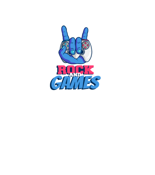 Rock And Games model negru pe tricou