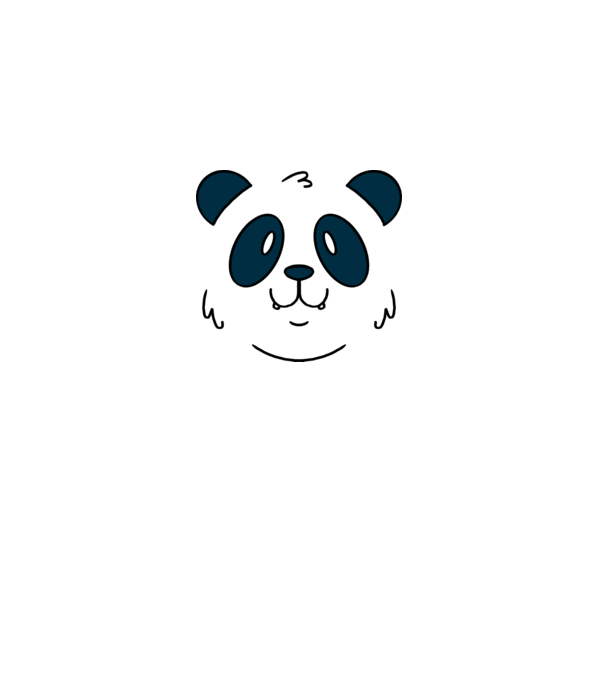 Cap de panda model alb pe tricou