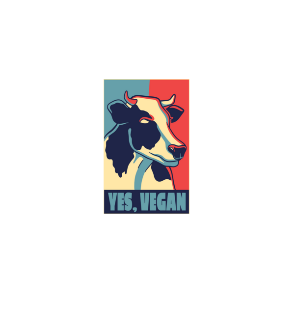 Yes, Vegan model albastru închis pe tricou
