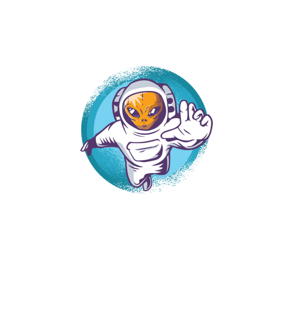 Alien Astronaut model turcoaz pe tricou