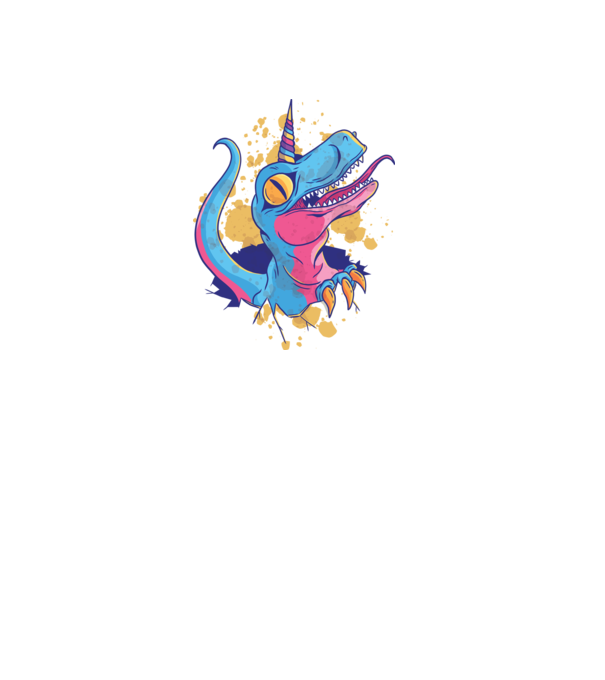 Unicornsaurus - Dinozaur Unicorn model negru pe tricou