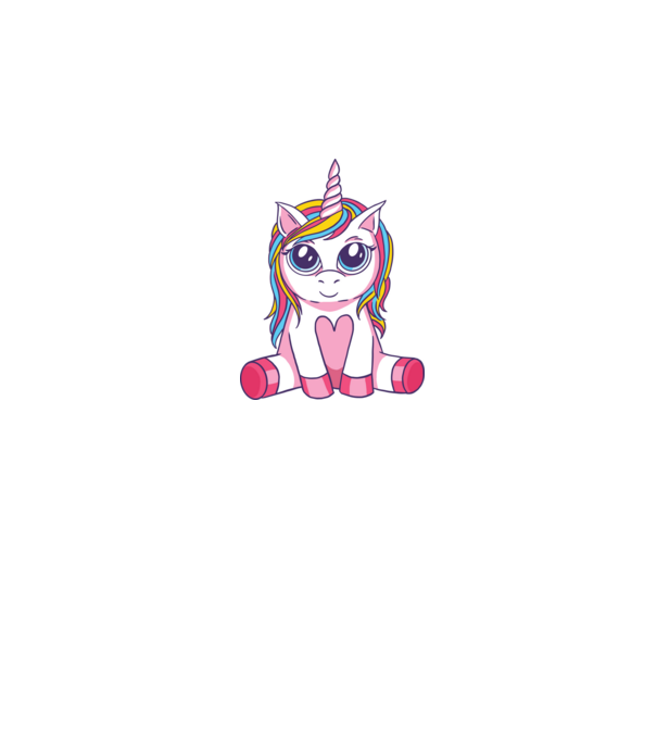 Unicorn drăguț model alb pe tricou