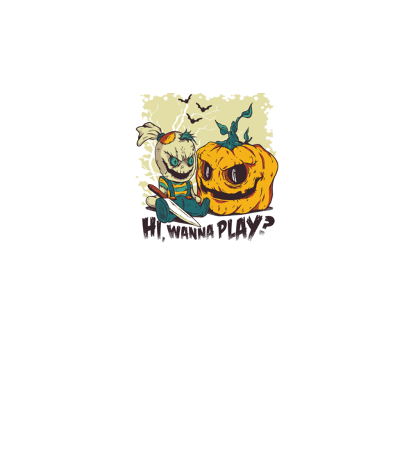 Vrei să te joci? Halloween model turcoaz pe tricou