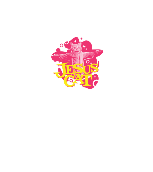 Jesus Cat model albastru închis pe tricou